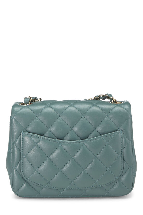 Green Quilted Lambskin Classic Square Flap Mini, , large image number 4