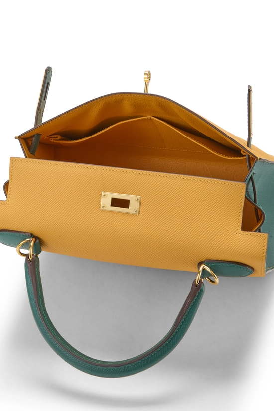 Jaune d'or & Menthe Epsom Horseshoe Kelly Sellier 28, , large image number 6