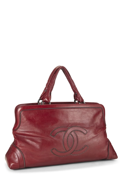 Burgundy Calfksin East/West Soho Chain Tote, , large