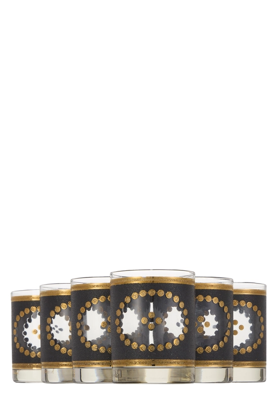 Black 22k Gilded Geometric Glassware Set of 6, , large image number 2