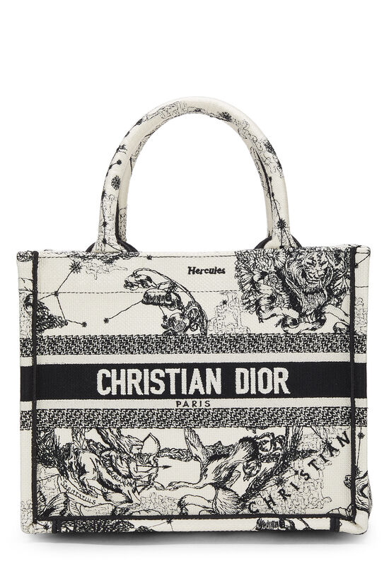Black & White Zodiac Embroidered Canvas Book Tote Small, , large image number 1