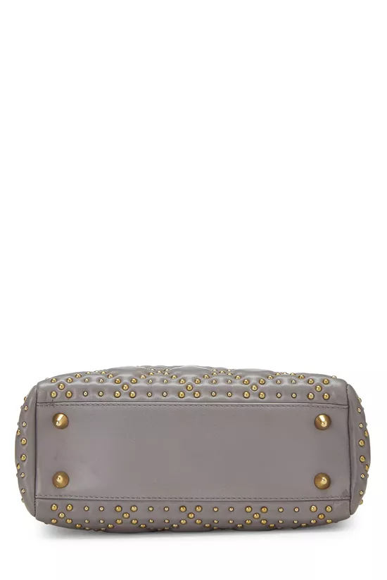 Grey Studded Leather Lady Dior Small, , large image number 5