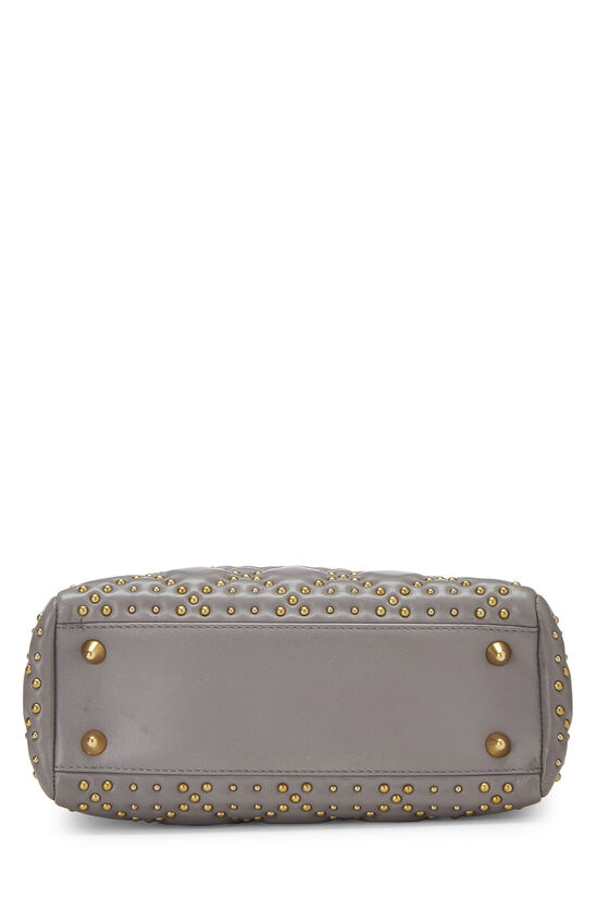 Grey Studded Leather Lady Dior Small, , large image number 6