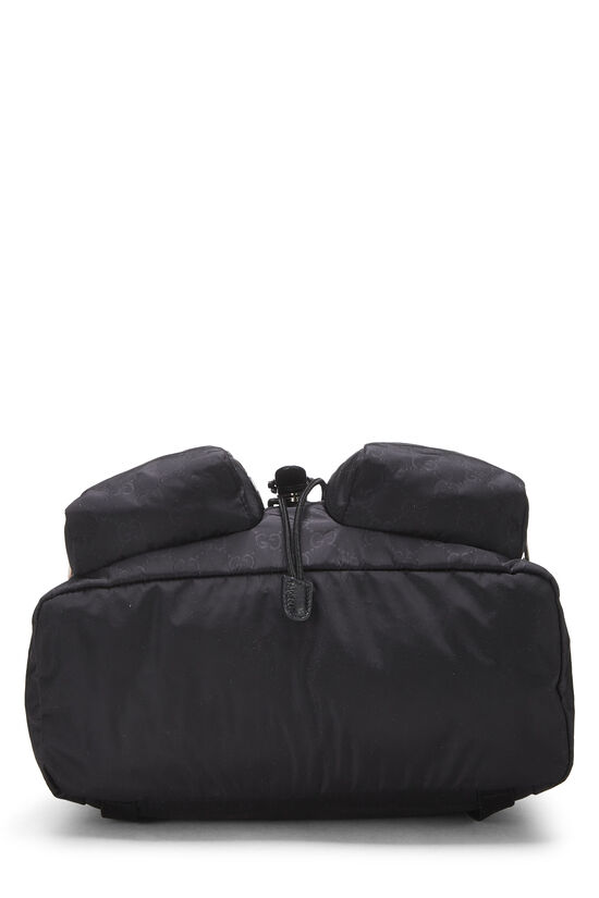 Black Nylon Double Pocket Backpack, , large image number 4