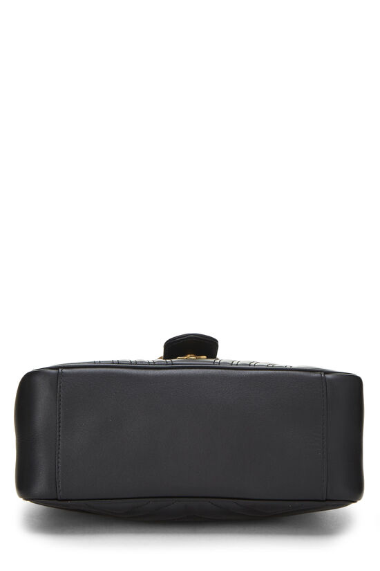 Black Leather GG Marmont Top Handle Shoulder Bag Small, , large image number 4