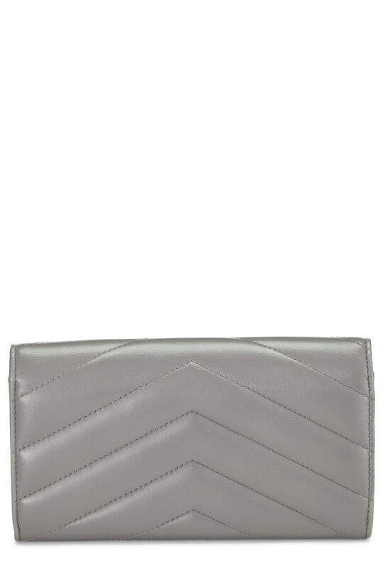 Chanel Grey Lambskin Chevron Stud Wallet Q6A4ZQ1IEB000