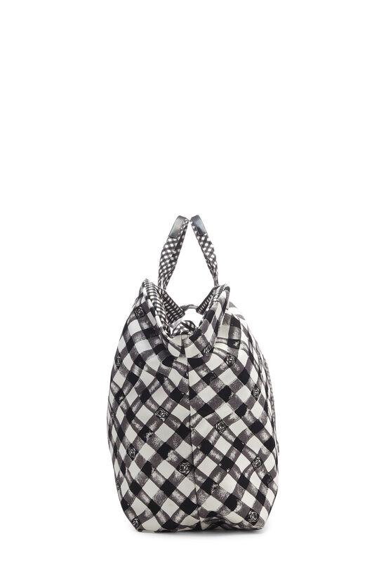 Black & White Gingham Canvas Weekender Large, , large image number 2