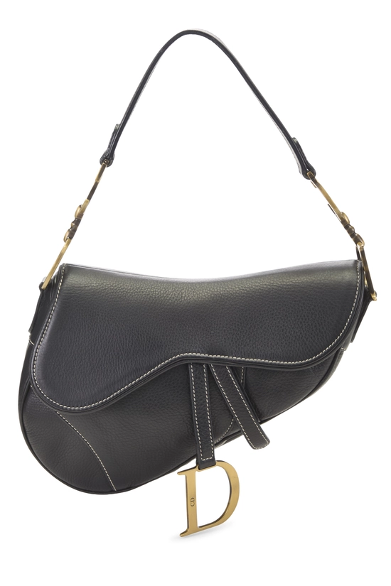 Black Leather Saddle Bag, , large image number 0