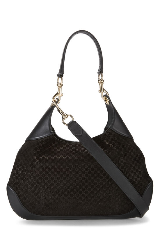 Black GG Suede Shoulder Bag Medium, , large image number 3