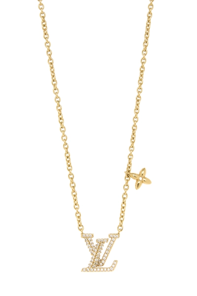 Gold Crystal 'LV' Iconic Necklace, , large