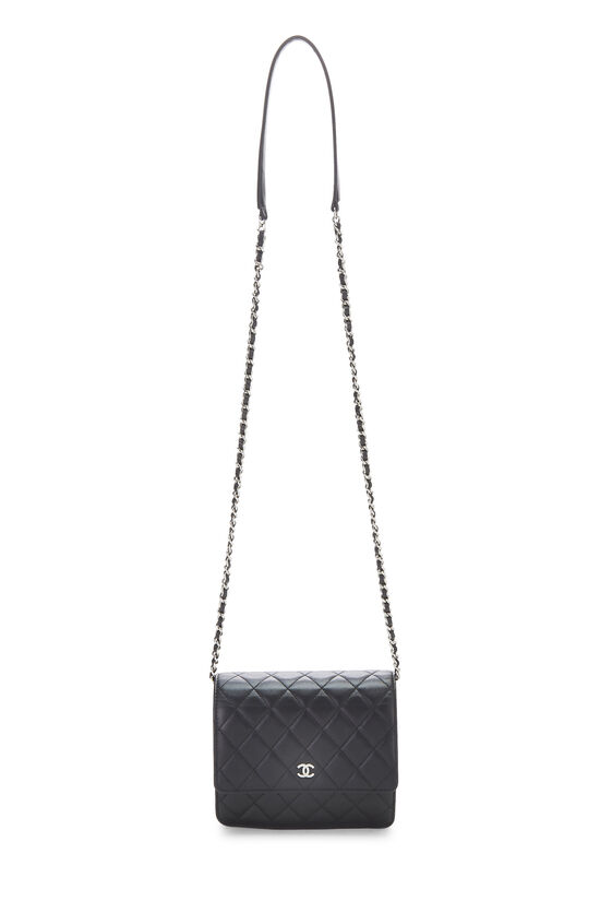 Black Quilted Lambskin Square Wallet on Chain (WOC), , large image number 1