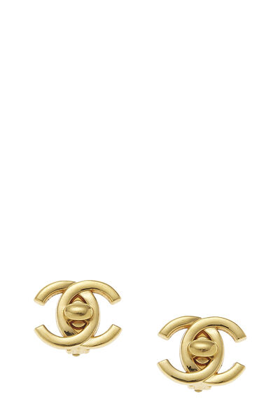 Gold 'CC' Turnlock Earrings Medium