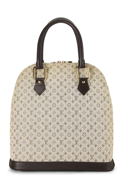Louis Vuitton Cream & Brown Monogram Mini Lin Alma Haut