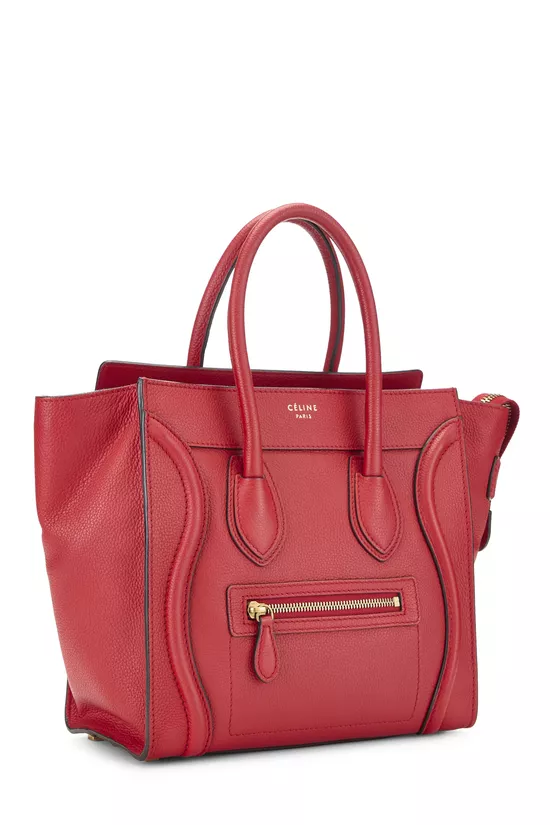 Red Drummed Calfskin Luggage Micro, , large image number 1