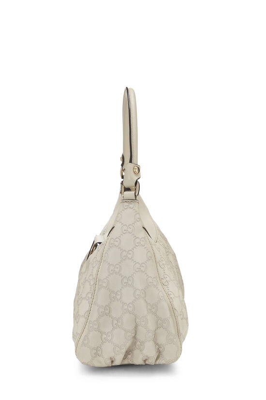 White Guccissima D-Ring Abbey Shoulder Bag Small, , large image number 2