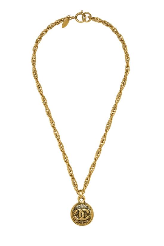 Gold 'CC' Sunburst Necklace, , large image number 0