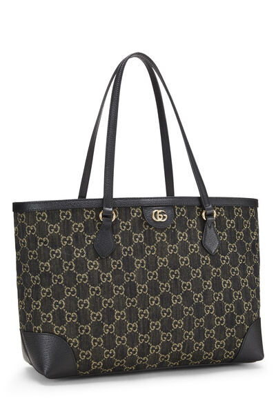 Black Denim GG Ophidia Tote Medium, , large