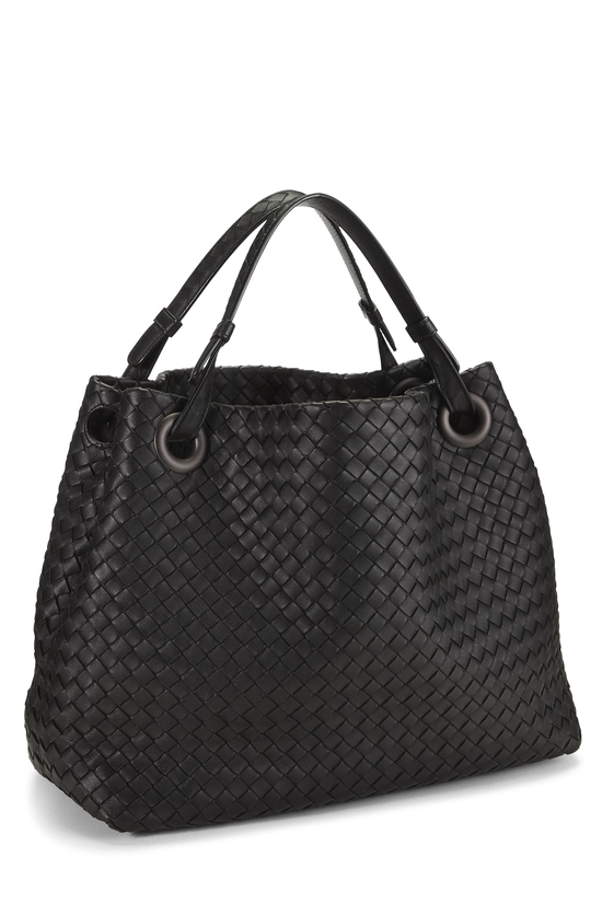 Black Intrecciato Garda Tote Medium, , large image number 1