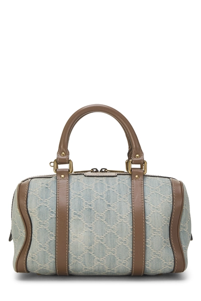 Blue Denim Boston Handbag Small