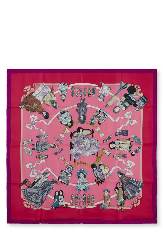 Pink & Multicolor 'Hello Dolly' Silk Scarf 90, , large image number 0