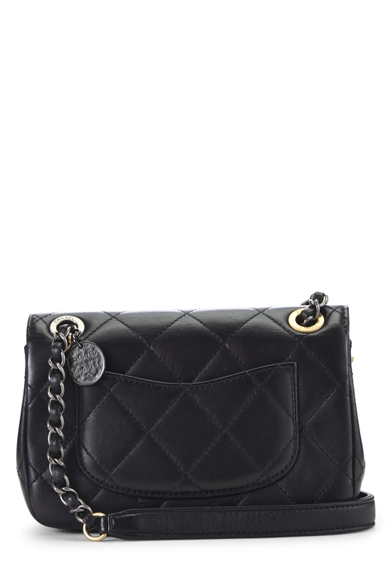 Pre-Owned Black Lambskin Coco Clips Rectangular Flap Mini