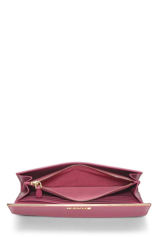 Pink Saffiano Long Wallet, , large image number 3