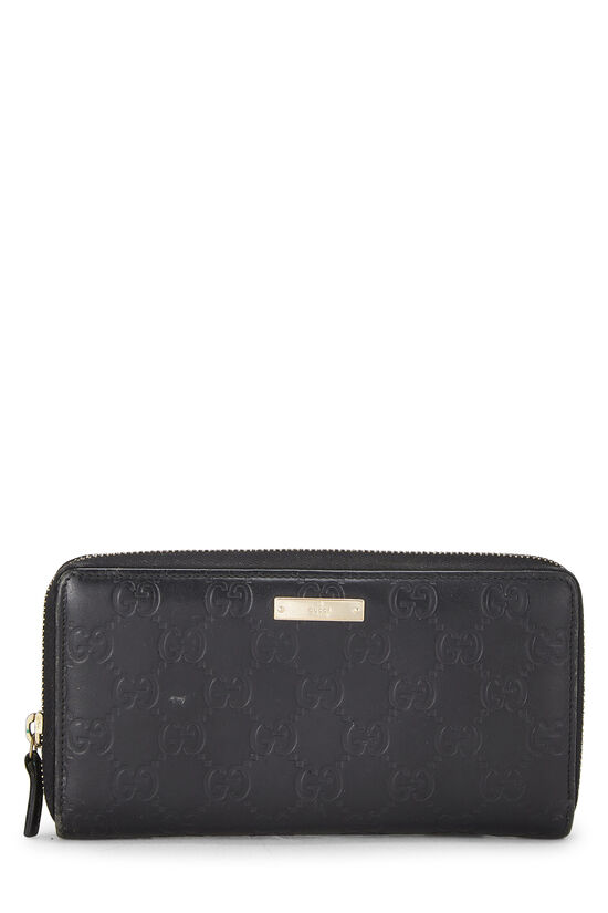 Black Guccissima Leather Continental Zip Wallet, , large image number 0