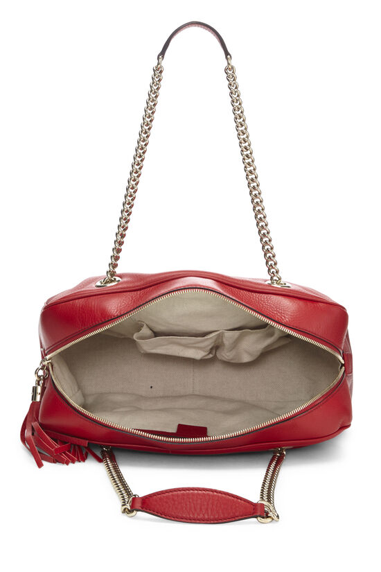 Red Leather Soho Chain Shoulder Bag, , large image number 6