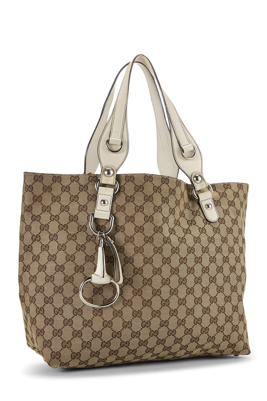 White Original GG Canvas Icon Bit Tote, , large image number 1