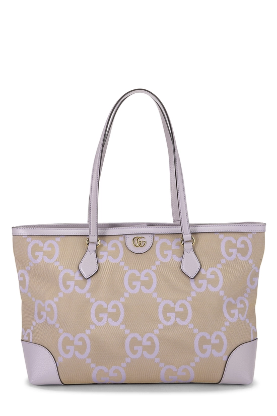 Purple Ophidia Jumbo GG Canvas Tote, , large image number 0