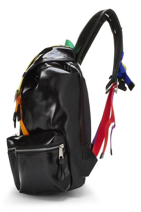 Black Coated Canvas Rainbow Backpack, , large image number 2