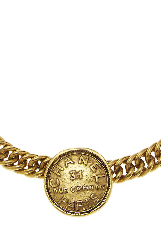 Gold Rue Cambon Coin Charm Choker, , large image number 1