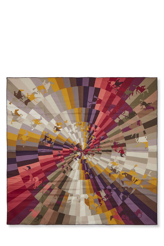 Purple & Multicolor 'Galop Chromatique' Silk Scarf 90, , large image number 0