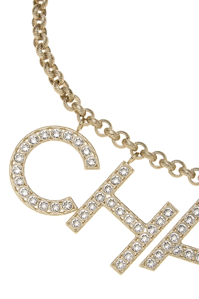 Gold Crystal Logo Necklace, , large