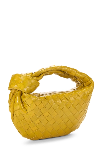 Yellow Patent Leather Intrecciato Jodie Mini, , large