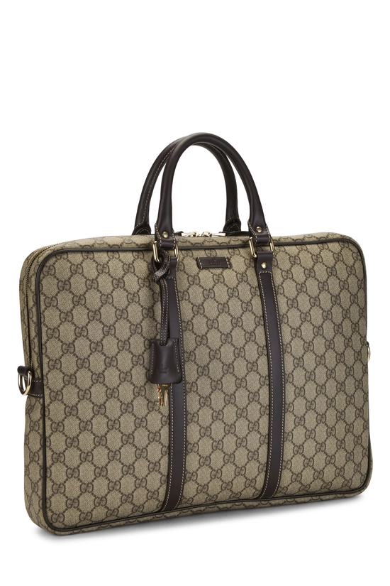 Brown GG Supreme Canvas Briefcase, , large image number 1
