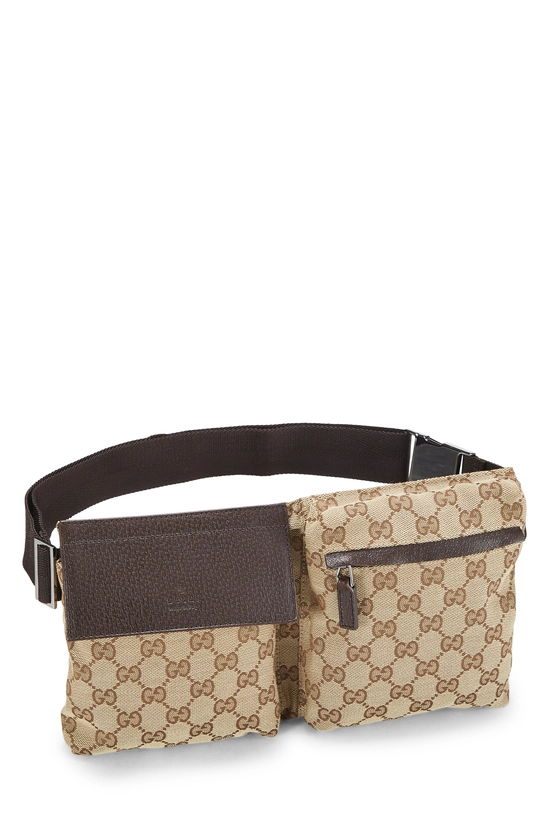 Original GG Canvas Double Pocket Waist Pouch, , large image number 1