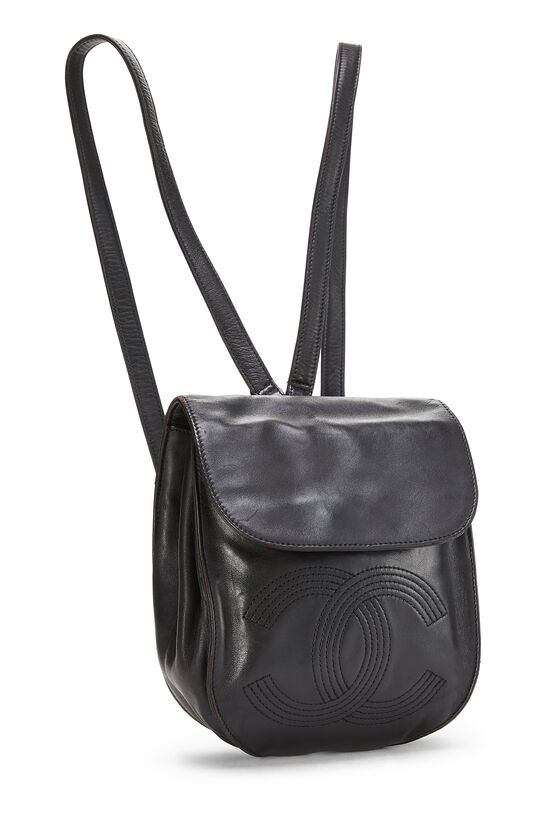 Black Lambskin 'CC' Backpack, , large image number 1
