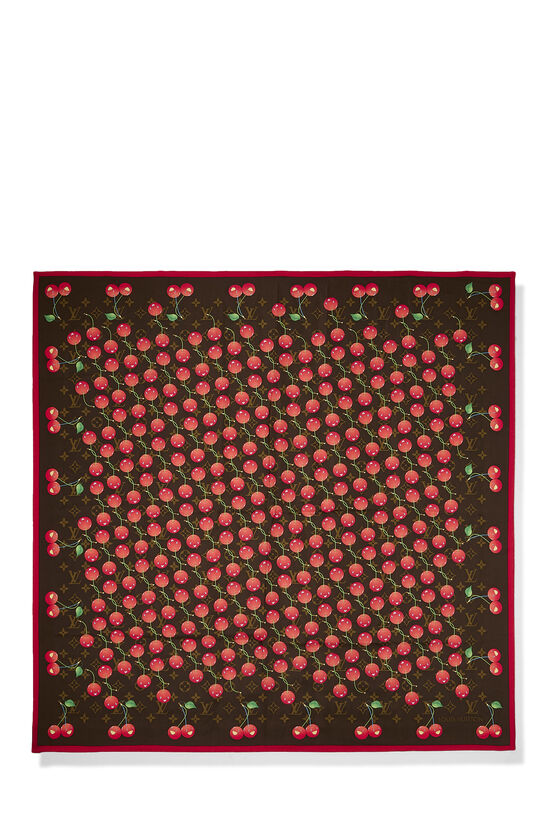 Takashi Murakami x Louis Vuitton Monogram Cherry Silk Scarf, , large image number 0