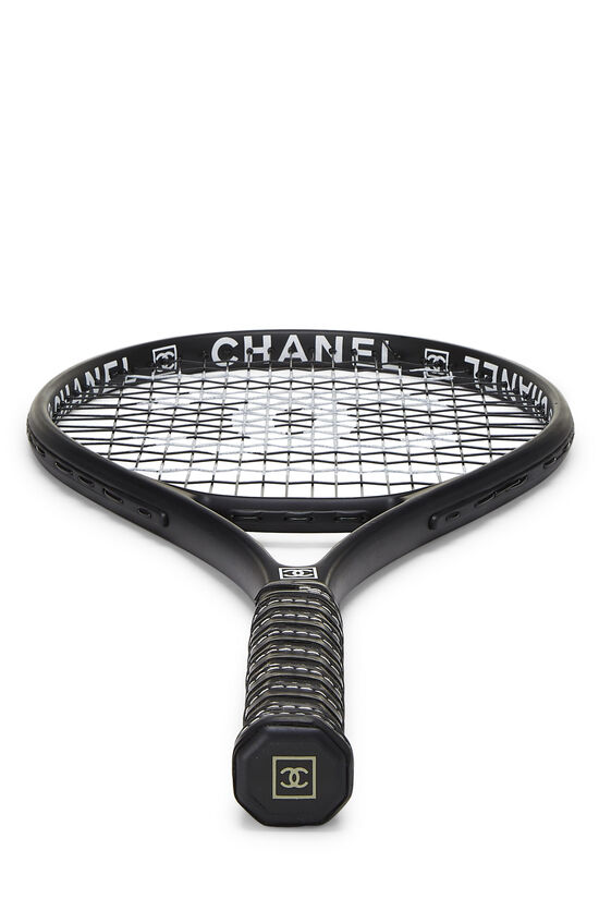 CHANEL CC Logo Tennis Racquet Sleeve Bag White Black