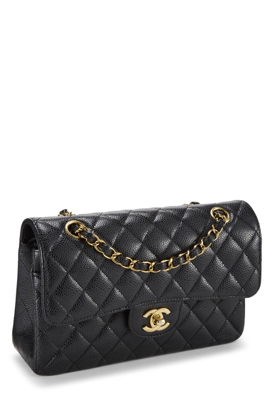 Black Quilted Caviar Classic Double Flap Small, , large image number 1