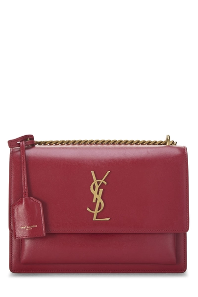 YSL Red Calfskin Leather Sunset Medium