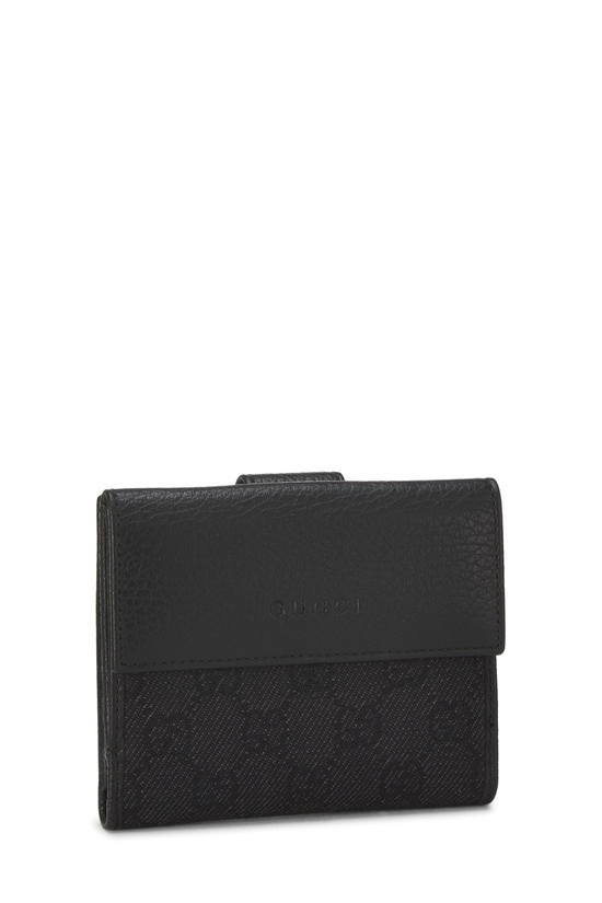 Black GG Denim Compact Wallet, , large image number 1