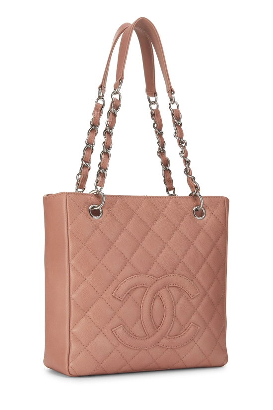 Pink Quilted Caviar Petite Shopping Tote (PST), , large image number 1