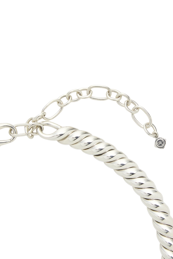 Silver Sculpted Cable Necklace 8.5mm, , large image number 2