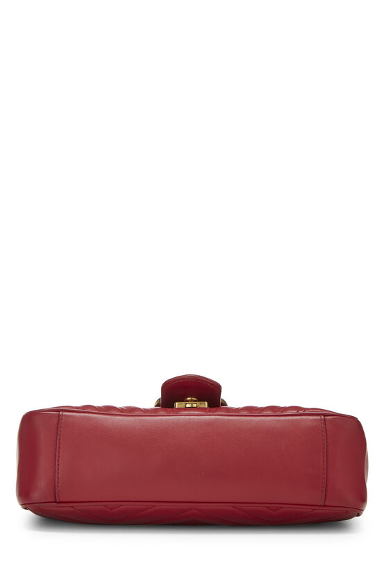Red Matelassé Leather Marmont Shoulder Bag Small, , large image number 4