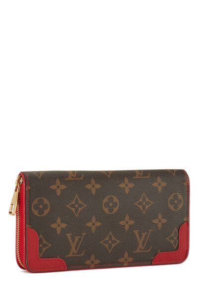 Red Monogram Canvas Retiro Zippy Continental Wallet, , large