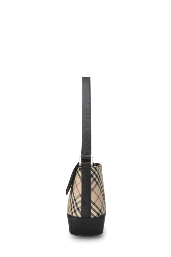 Black Check Jacquard Canvas Shoulder Bag, , large image number 2