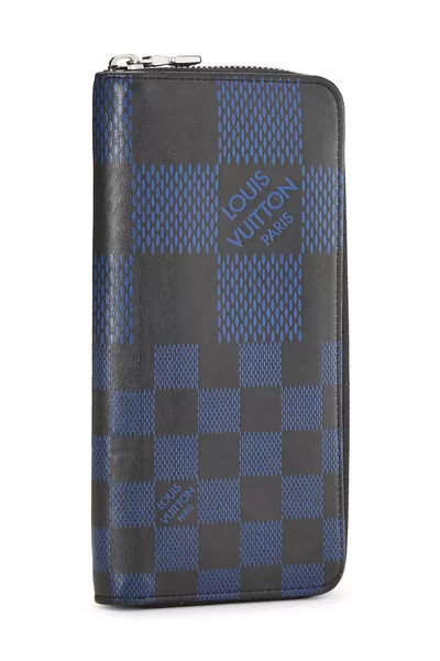 Blue Damier Infini 3D Zippy Vertical Wallet, , large