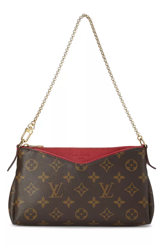 Red Monogram Canvas Pallas Clutch, , large image number 0